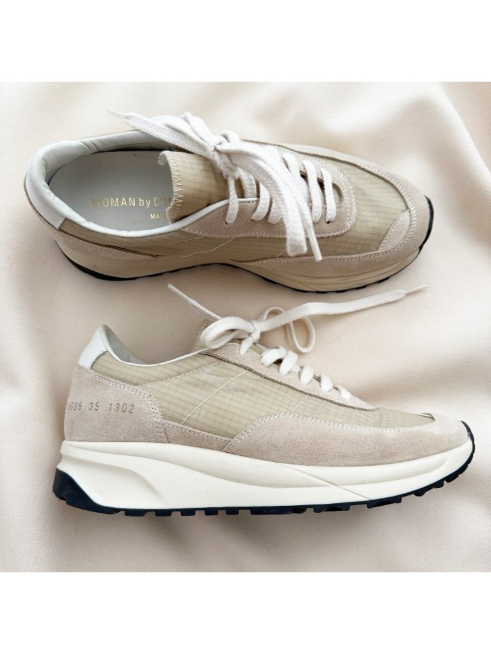 Common Projects Track 80 Sneaker in Tan, size 35
